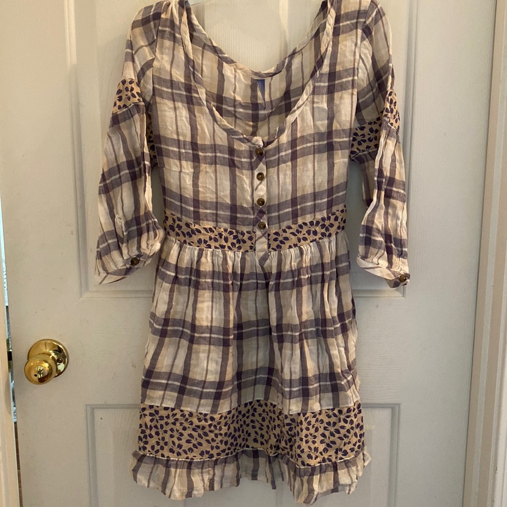 Free People Plaid Mini Dress